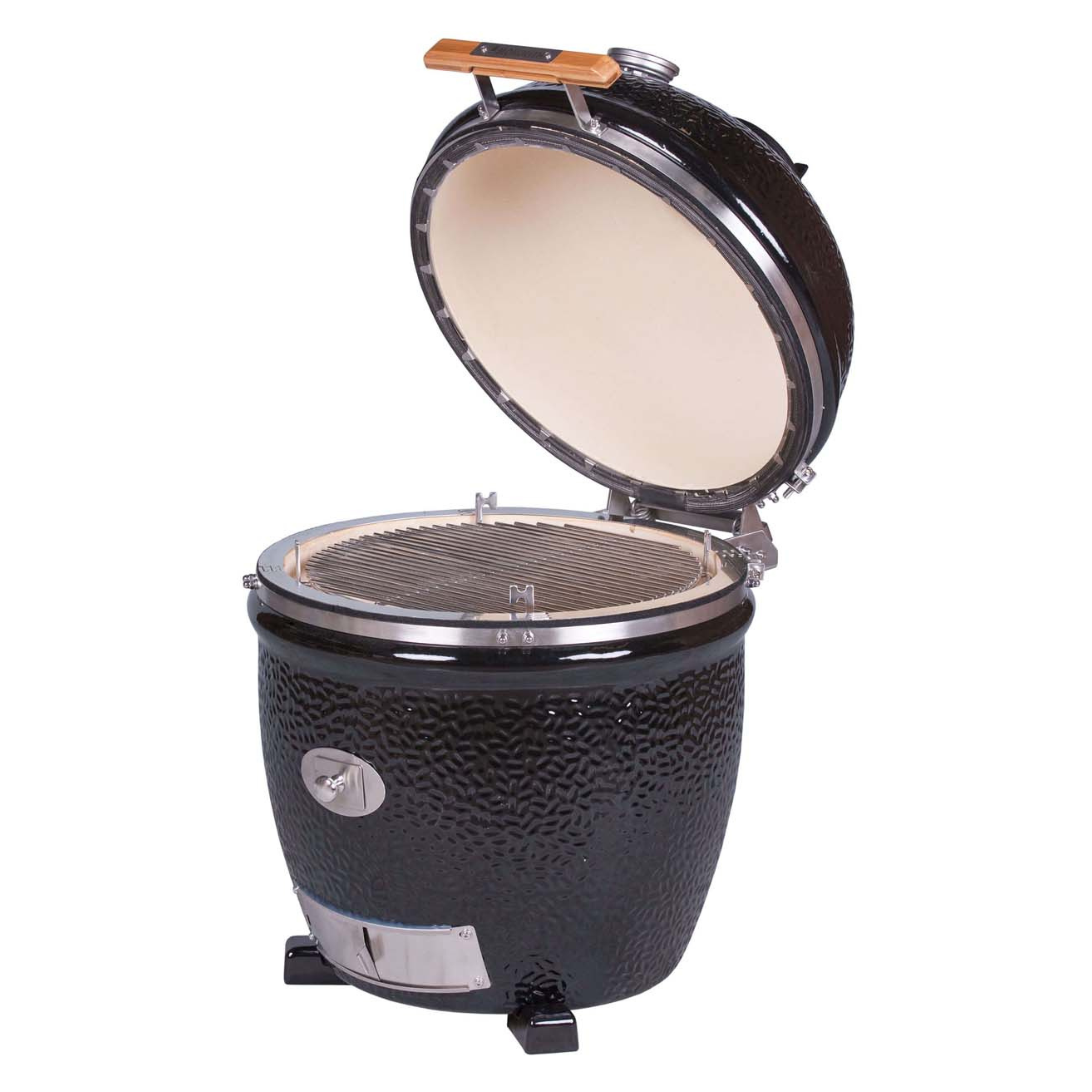 MONOLITH CLASSIC BBQ GURU PRO-Serie 2.0 - BLACK - mit Gestell und Seitentischen MONOLITH - Flammerando