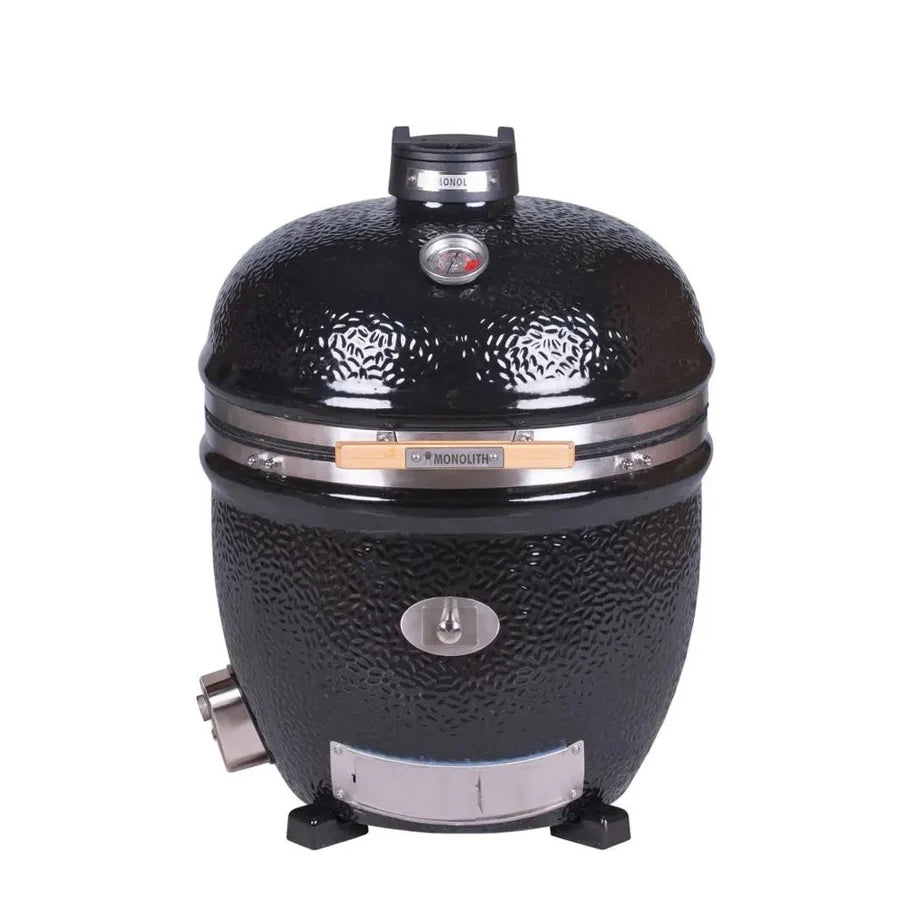 Monolith Kamado-Grill TWO 66 mit integriertem BBQ Guru Adapter – freistehend ohne Untergestell auf weißem Hintergrund.