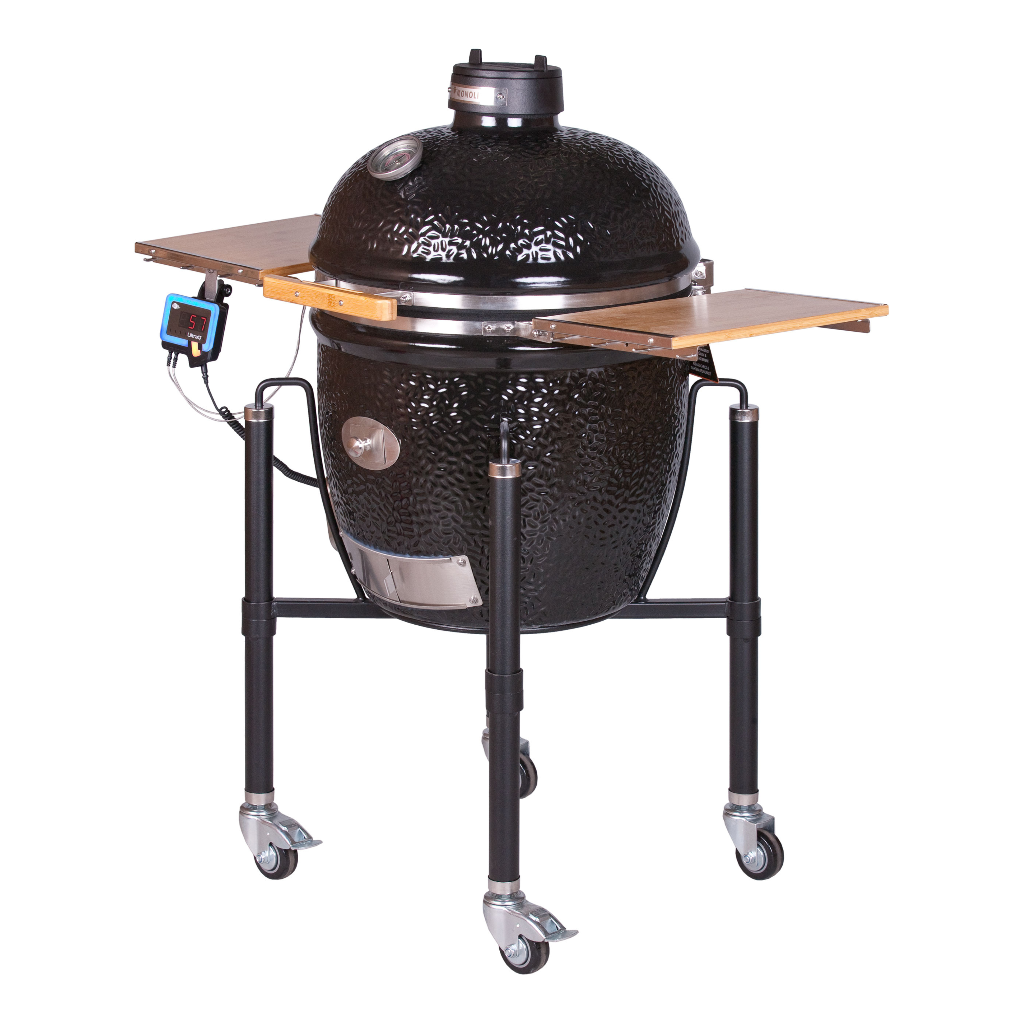 MONOLITH CLASSIC BBQ GURU PRO-Serie 2.0 - BLACK - mit Gestell und Seitentischen  MONOLITH    - Flammerando