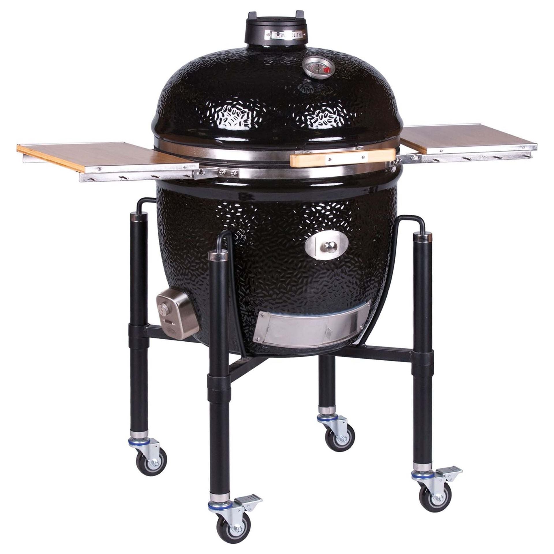 MONOLITH LeCHEF BBQ GURU PRO-Serie 2.0 - BLACK - mit Gestell und Seitentischen  MONOLITH    - Flammerando