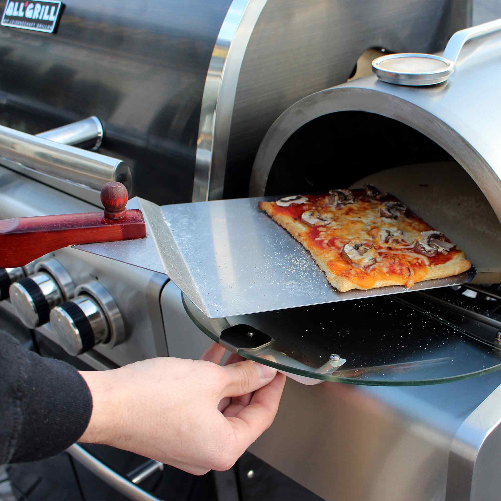 ALLGRILL Pizzaschaufel Edelstahl mit Holzgriff  ALLGRILL    - Flammerando